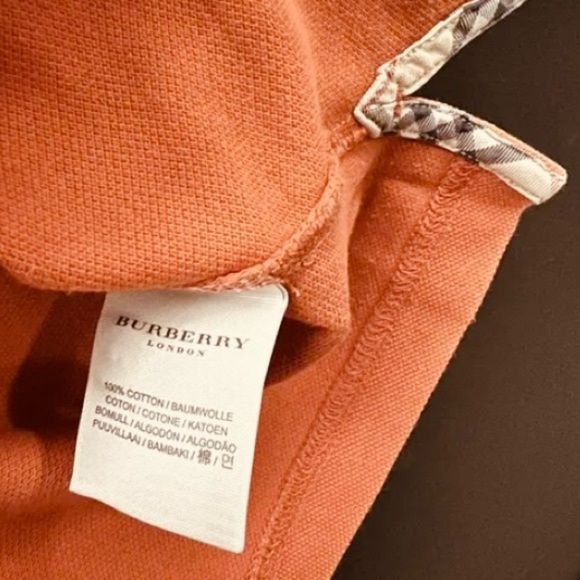 BURBERRY Orange Cotton Polo Shirt - Picture 4 of 5